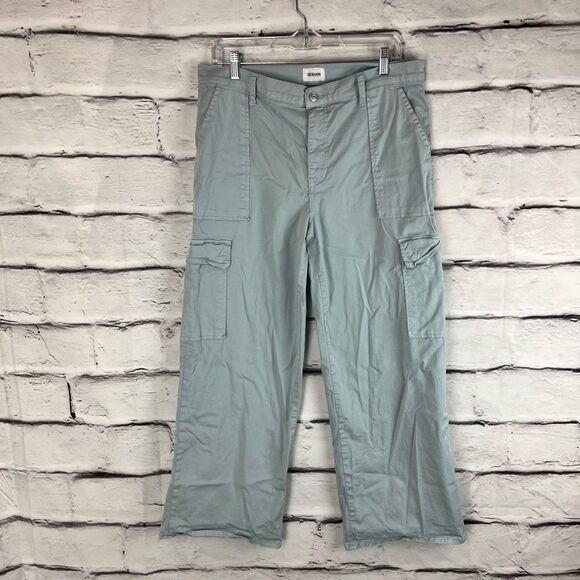 Hudson Women's Cargo Pants Size 33 Light Grey High-Rise Wide-Leg - Picture 3 of 7